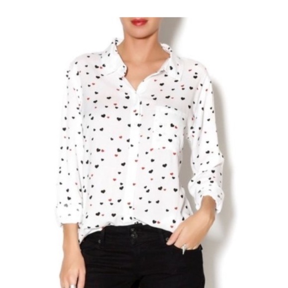 Rails Black and Red Heart Shirt size small - Picture 1 of 5